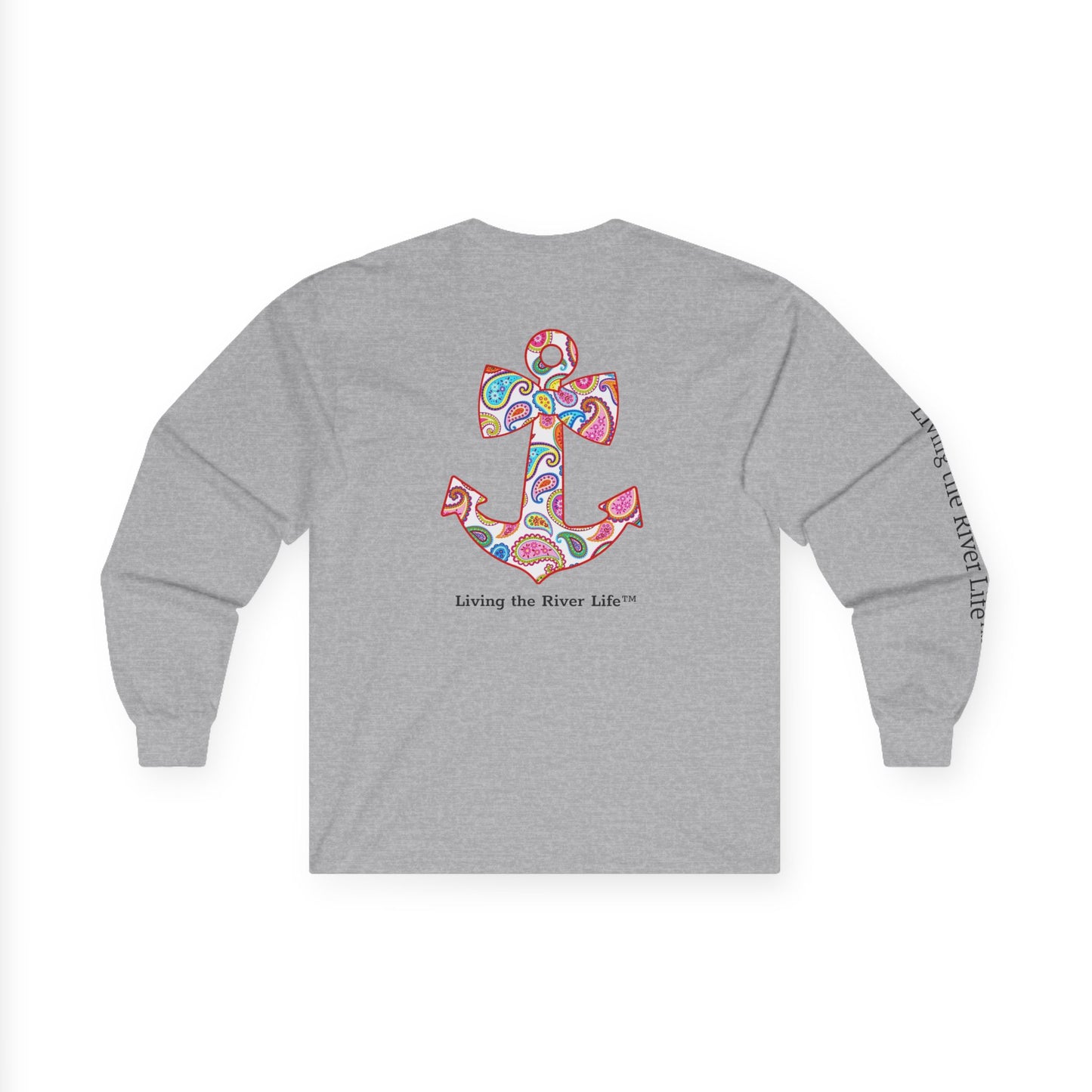 Sweet Anchor Living the River Life™ - Customizable - Long Sleeve Tee by Pontoon Girl® in Light Colors