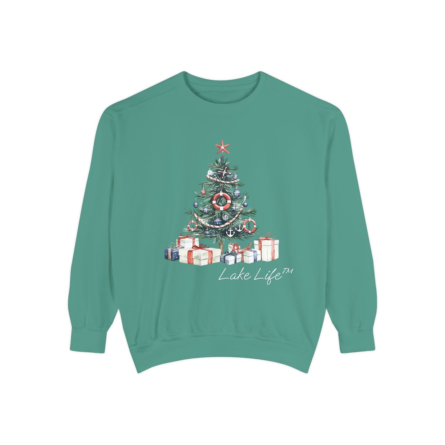 Nautical Christmas Tree Lake Life™ Sweatshirt by Pontoon Girl®