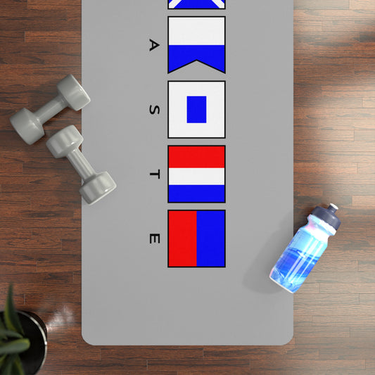 Namaste Nautical Code Flag Rubber Yoga Mat by Pontoon Girl®