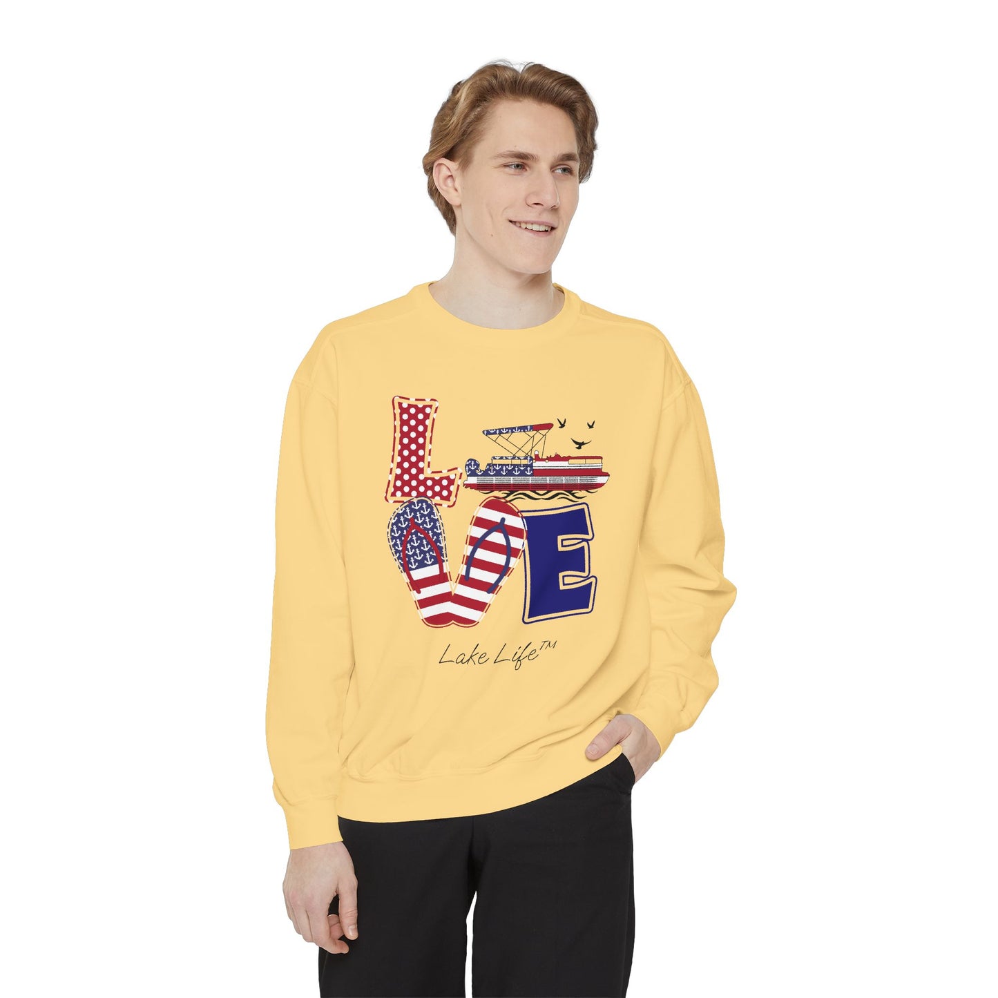 Flip Flop Love Lake Life™ Crew Neck Sweatshirt by Pontoon Girl®