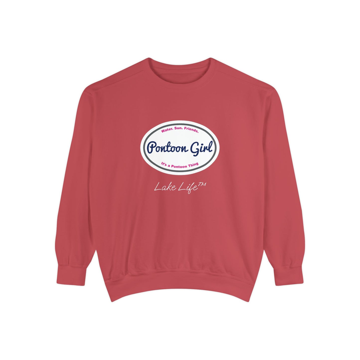 Pontoon Girl Logo Lake Life™ Crew Neck Sweatshirt by Pontoon Girl®