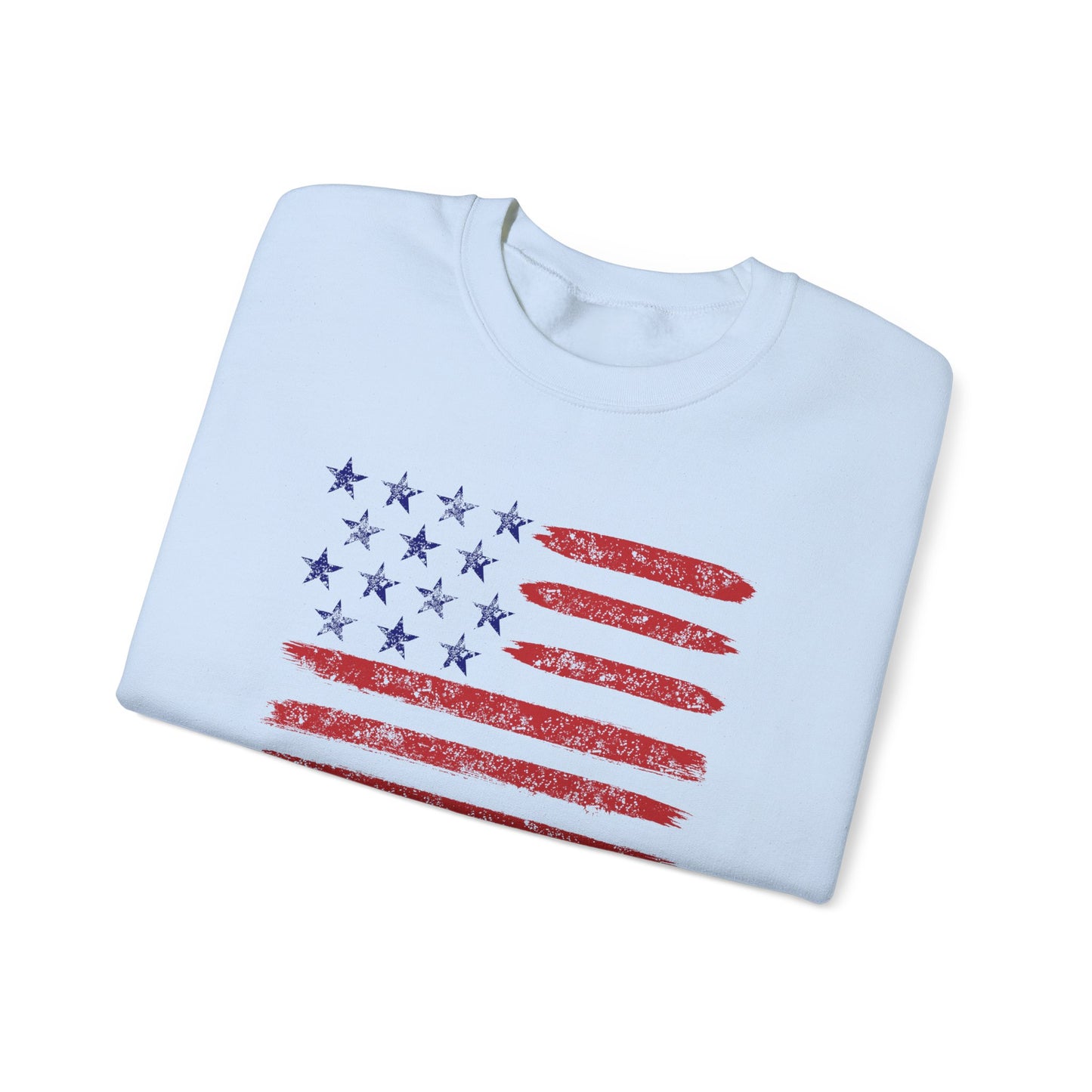Red White and Toon™ Contemporary American Flag Lake Life™ - Heavy Blend™ Crewneck Sweatshirt by Pontoon Girl®