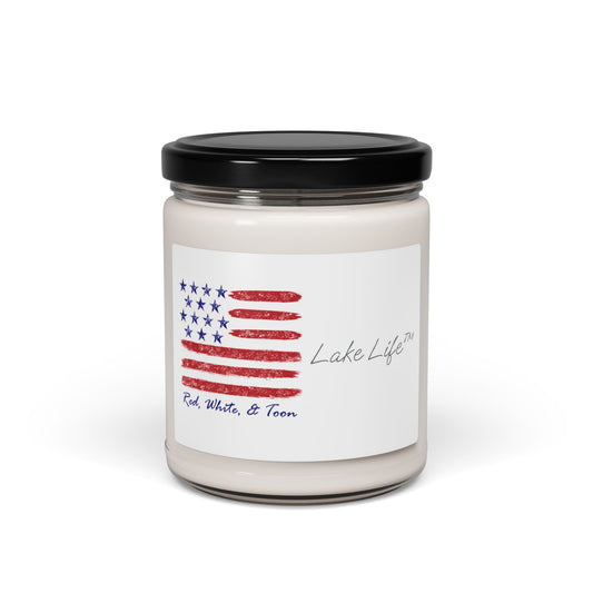Red White and Toon Contemporary American Flag Lake Life™ Scented Soy Candle - Apple Harvest