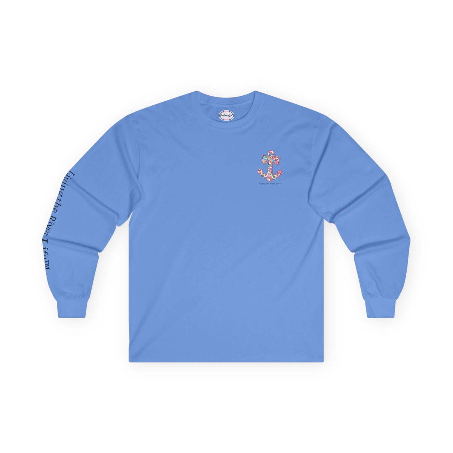 Sweet Anchor Living the River Life™ - Customizable - Long Sleeve Tee by Pontoon Girl® in Light Colors