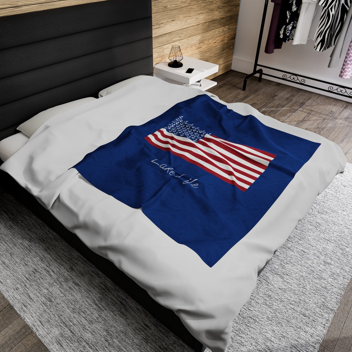 Anchors and Stripes Lake Life™ Plush Blanket by PontoonGirl®