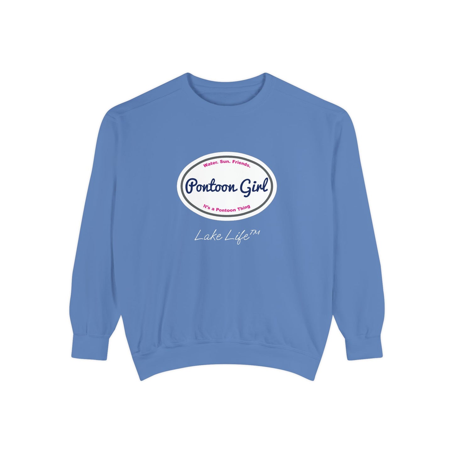 Pontoon Girl Logo Lake Life™ Crew Neck Sweatshirt by Pontoon Girl®
