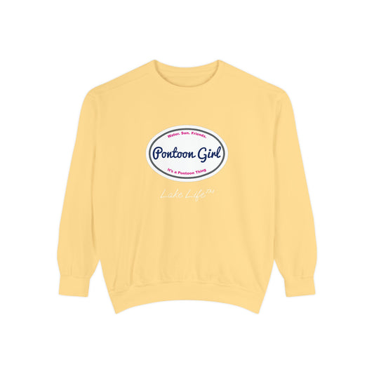 Pontoon Girl Logo Lake Life™ Crew Neck Sweatshirt by Pontoon Girl®