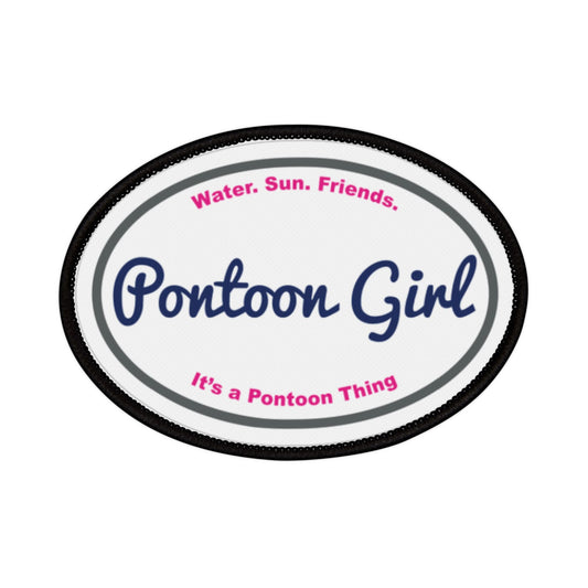 Pontoon Girl Oval Iron-On Patch by Pontoon Girl®