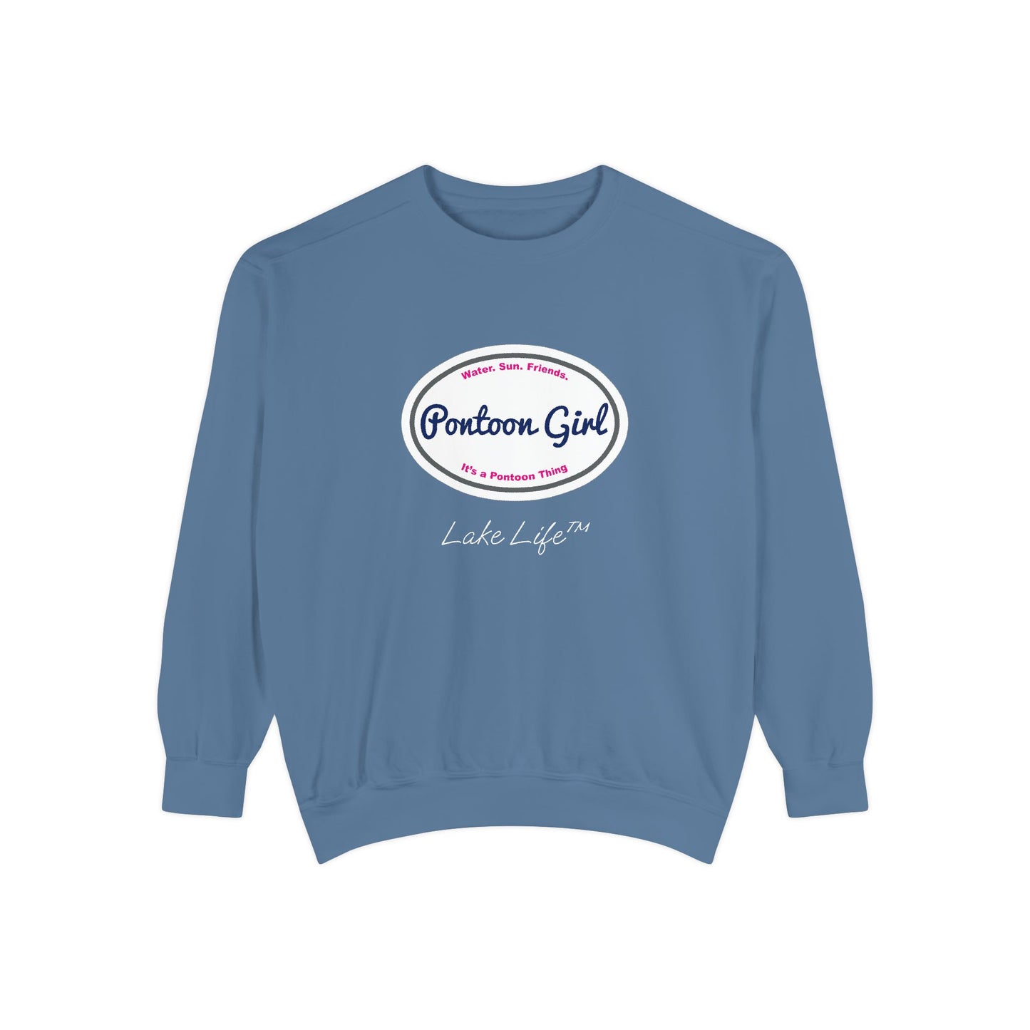 Pontoon Girl Logo Lake Life™ Crew Neck Sweatshirt by Pontoon Girl®