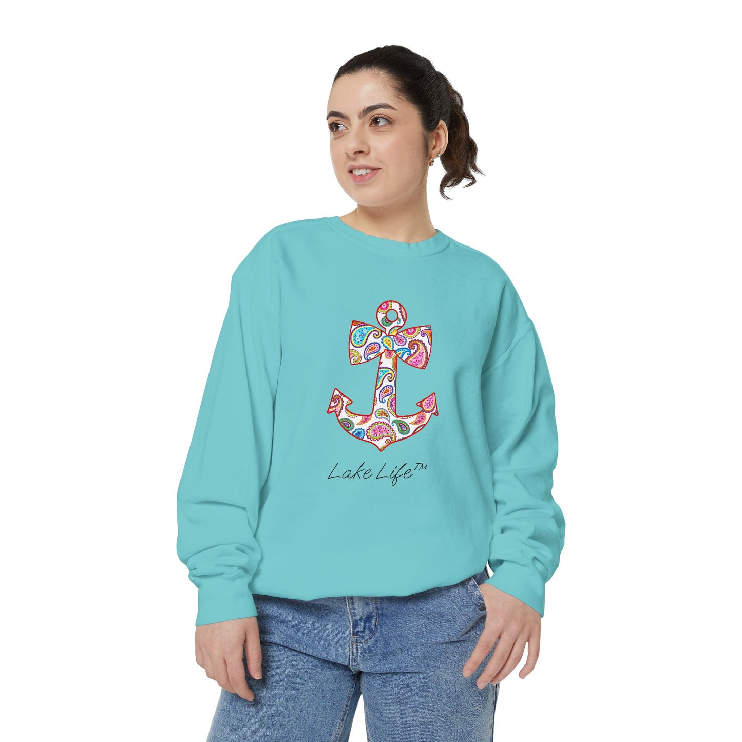 Sweet Anchor Lake Life™ Crew Neck Sweatshirt by Pontoon Girl®
