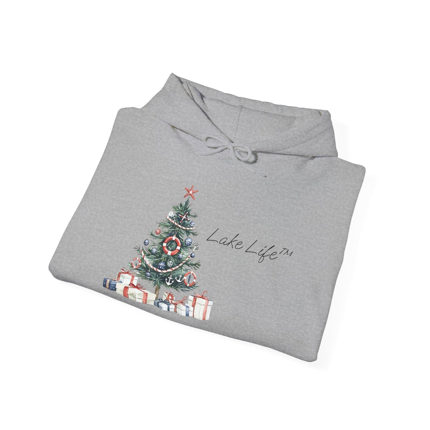 Nautical Christmas Tree Lake Life™ Hooded Sweatshirt by Pontoon Girl®