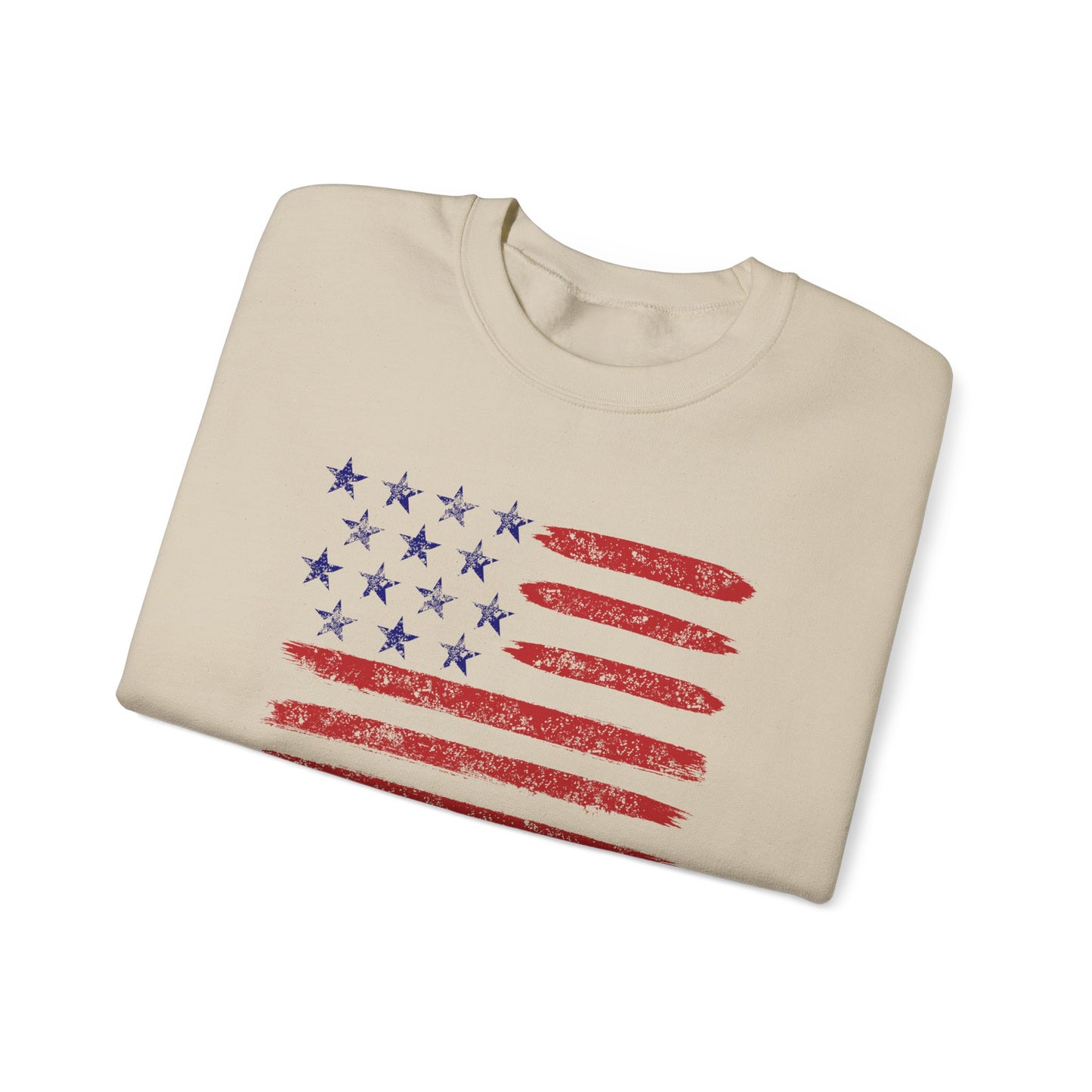 Red White and Toon™ Contemporary American Flag Lake Life™ - Heavy Blend™ Crewneck Sweatshirt by Pontoon Girl®