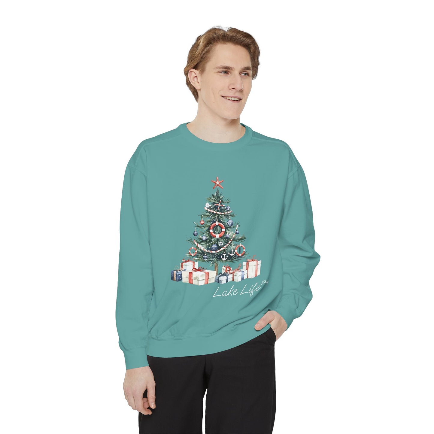 Nautical Christmas Tree Lake Life™ Sweatshirt by Pontoon Girl®