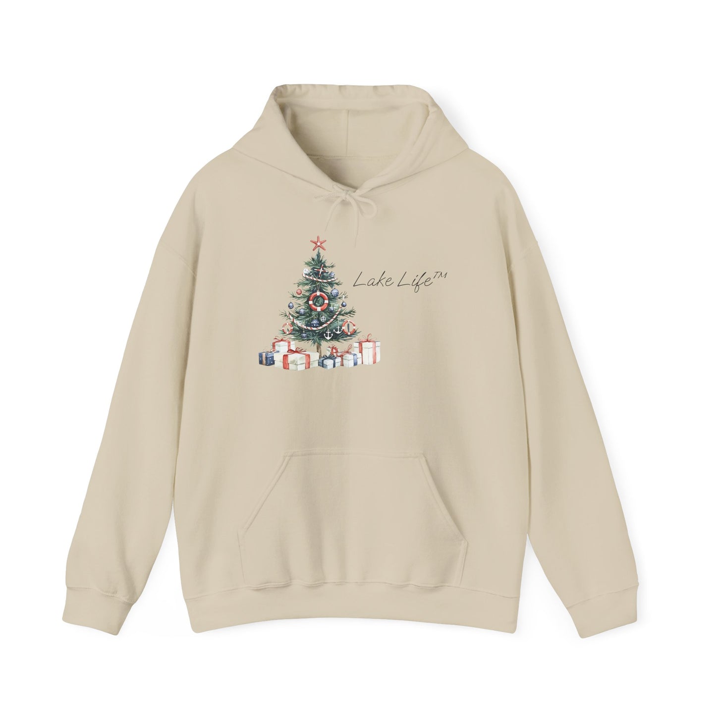 Nautical Christmas Tree Lake Life™ Hooded Sweatshirt by Pontoon Girl®