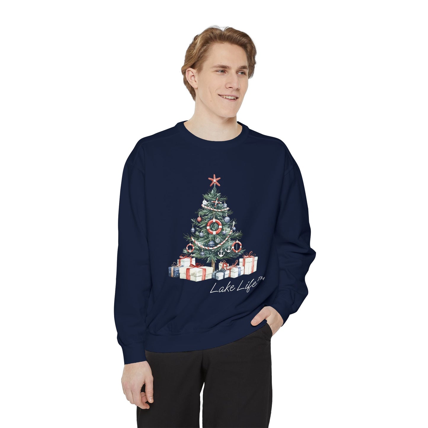 Nautical Christmas Tree Lake Life™ Sweatshirt by Pontoon Girl®