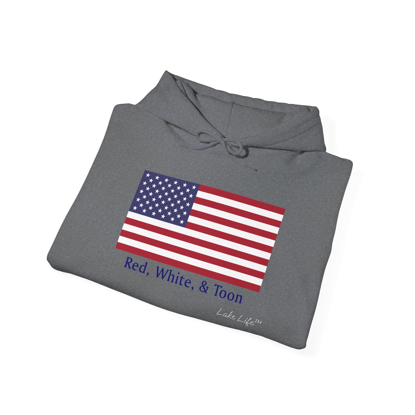 Red White and Toon™ Classic Lake Life™ Hooded Sweatshirt by Pontoon Girl®