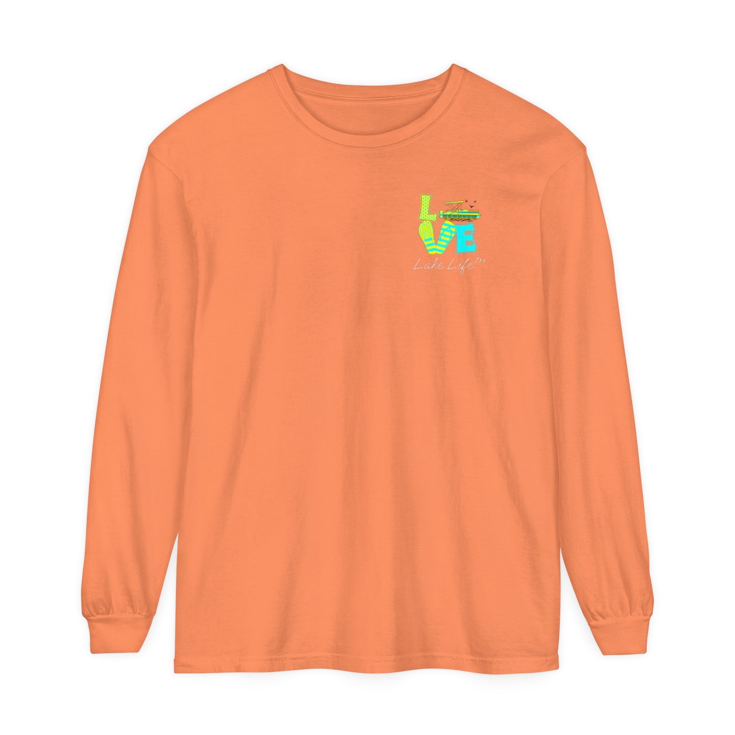 Lake Life™ Bright Flip Flop Love Unisex Garment-dyed Long Sleeve T-Shirt by Pontoon Girl®