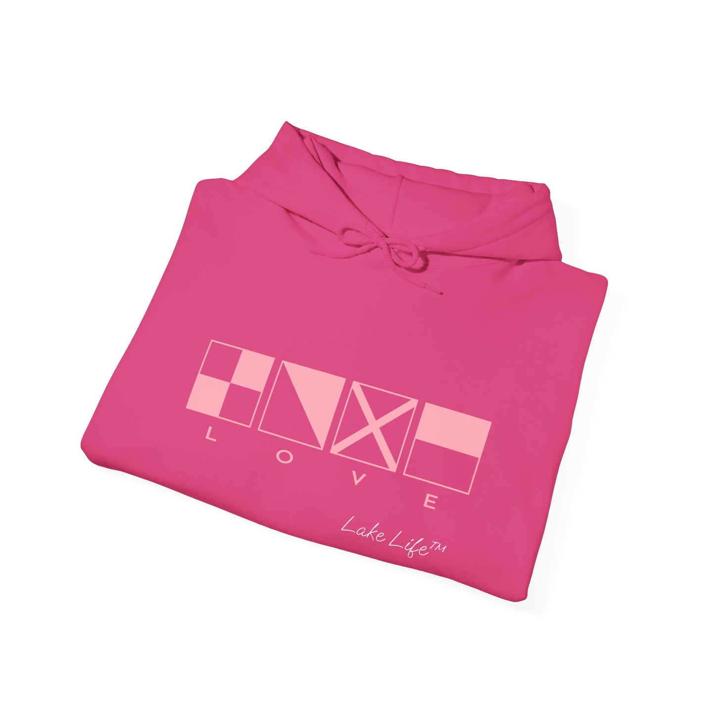 Nautical Love Code Flags Lake Life™ Hooded Sweatshirt by Pontoon Girl®