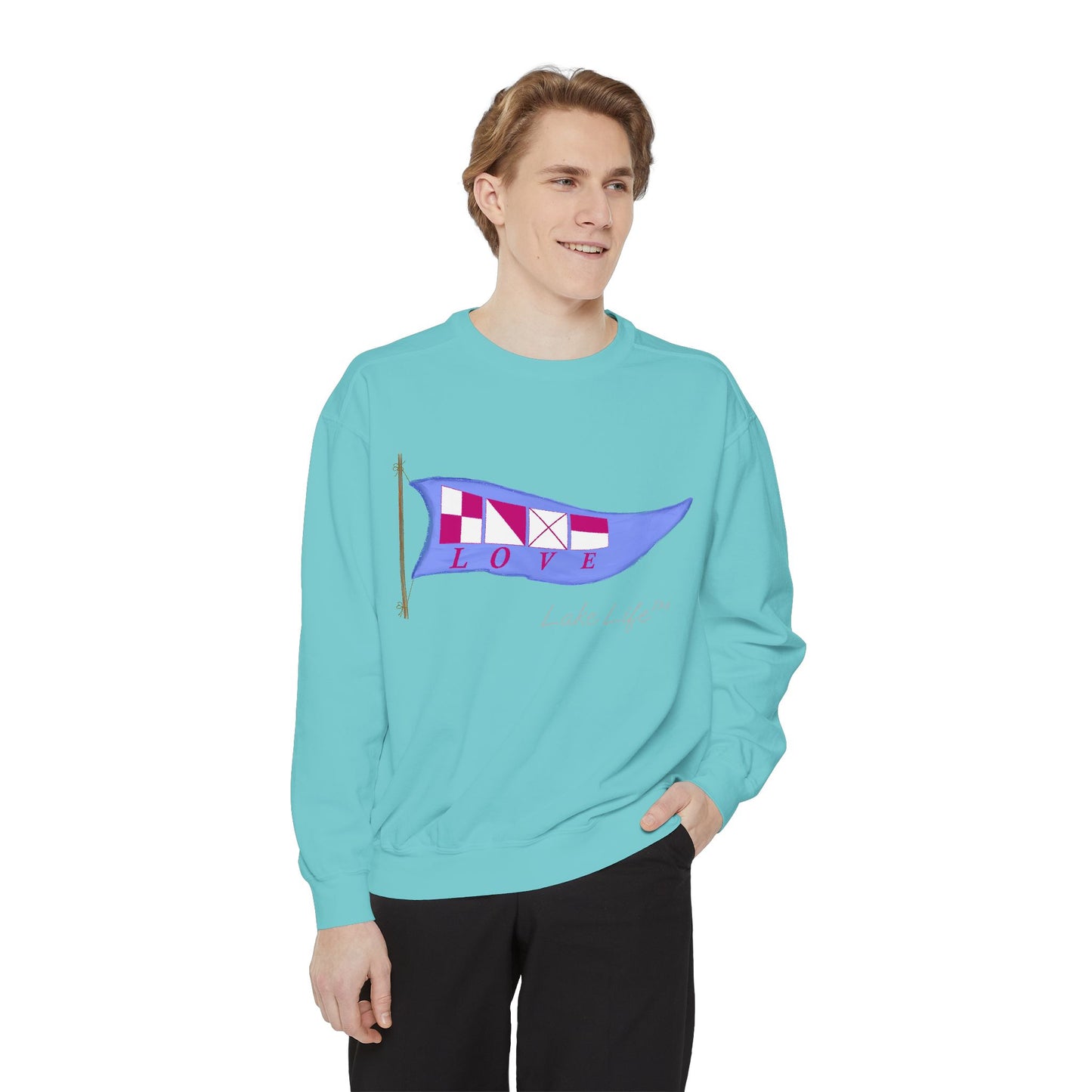 Nautical Love Lake Life™ Crew Neck Sweatshirt by Pontoon Girl®