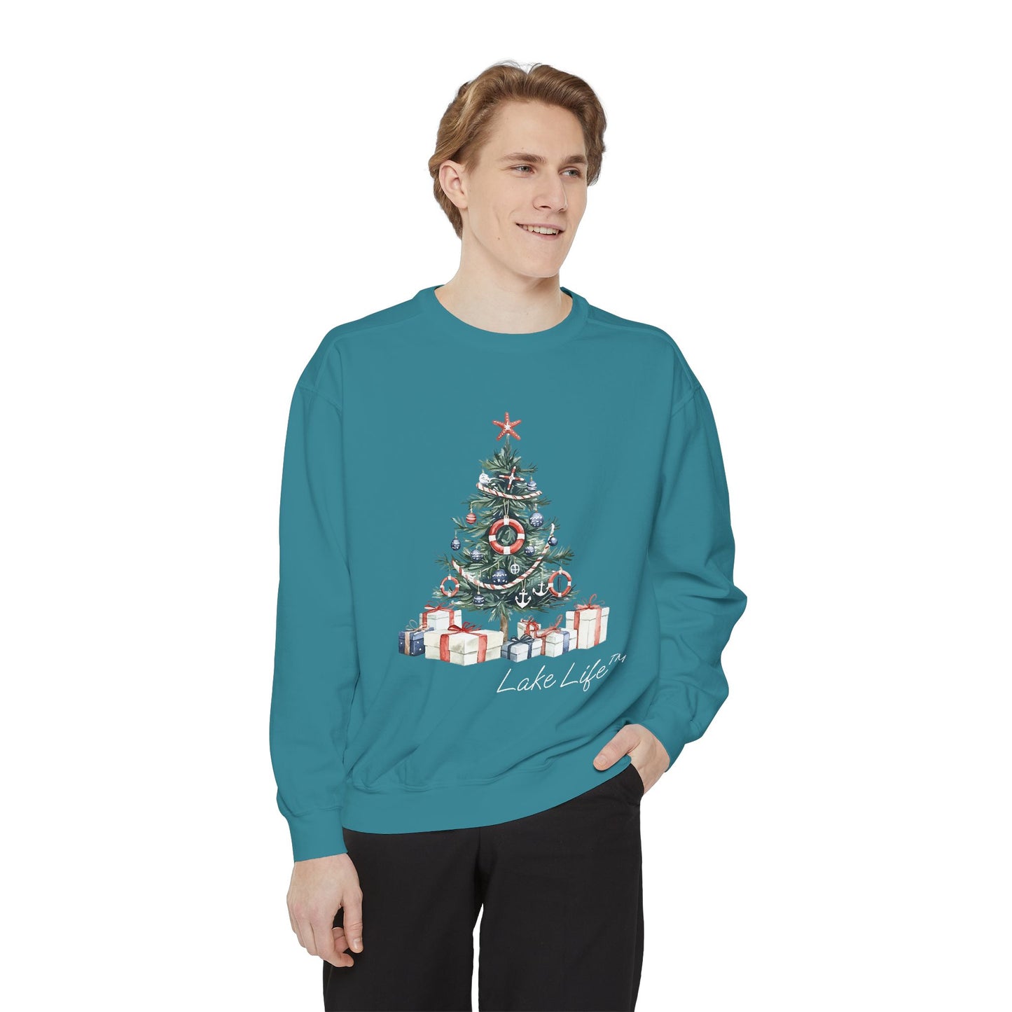 Nautical Christmas Tree Lake Life™ Sweatshirt by Pontoon Girl®