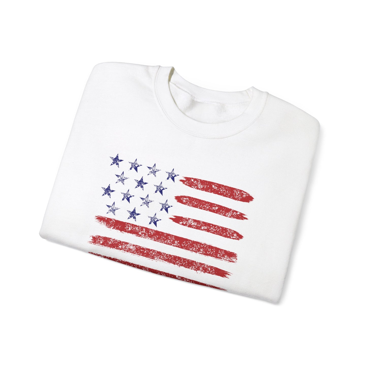 Red White and Toon™ Contemporary American Flag Lake Life™ - Heavy Blend™ Crewneck Sweatshirt by Pontoon Girl®