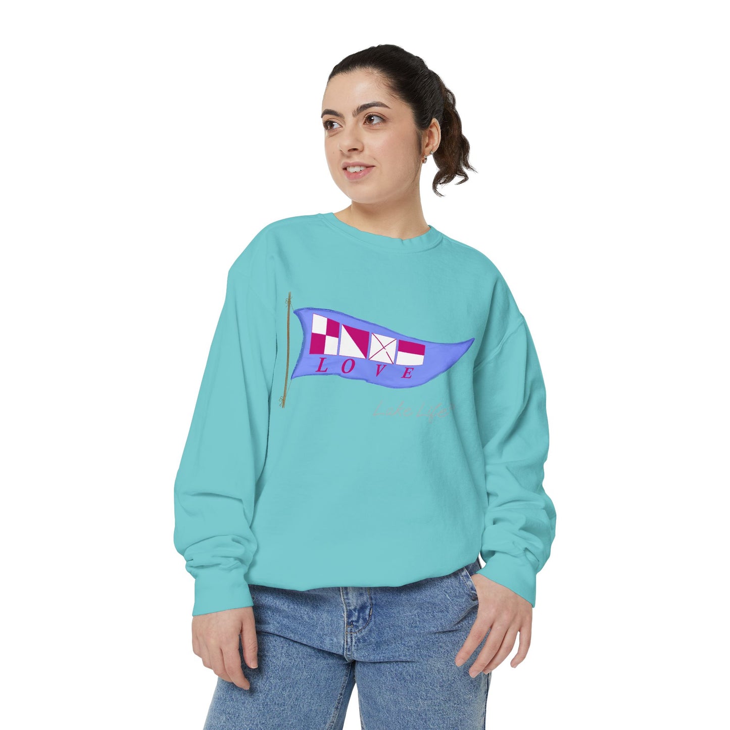 Nautical Love Lake Life™ Crew Neck Sweatshirt by Pontoon Girl®