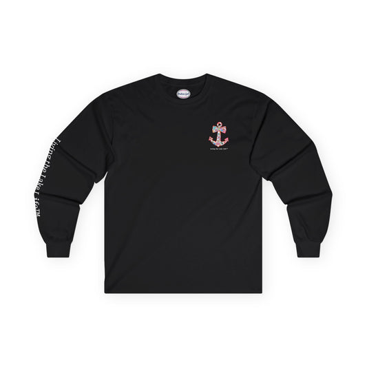 Sweet Anchor - Living the Lake Life™ - Customizable - Long Sleeve Tee by Pontoon Girl® in Dark Colors