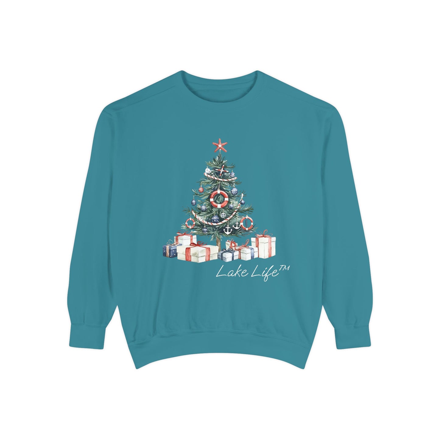 Nautical Christmas Tree Lake Life™ Sweatshirt by Pontoon Girl®