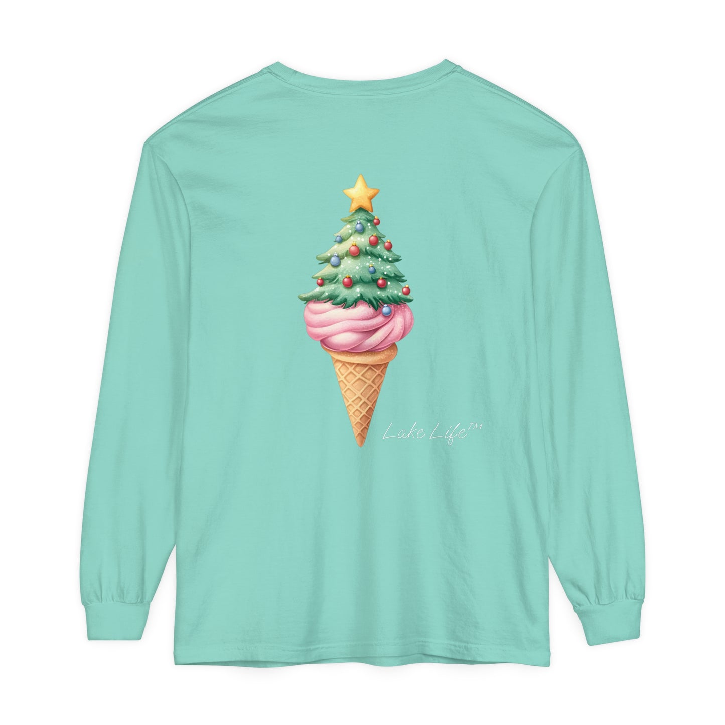 Lake Life™ Twisted Tree Cone Unisex Garment-dyed Long Sleeve T-Shirt by Pontoon Girl®