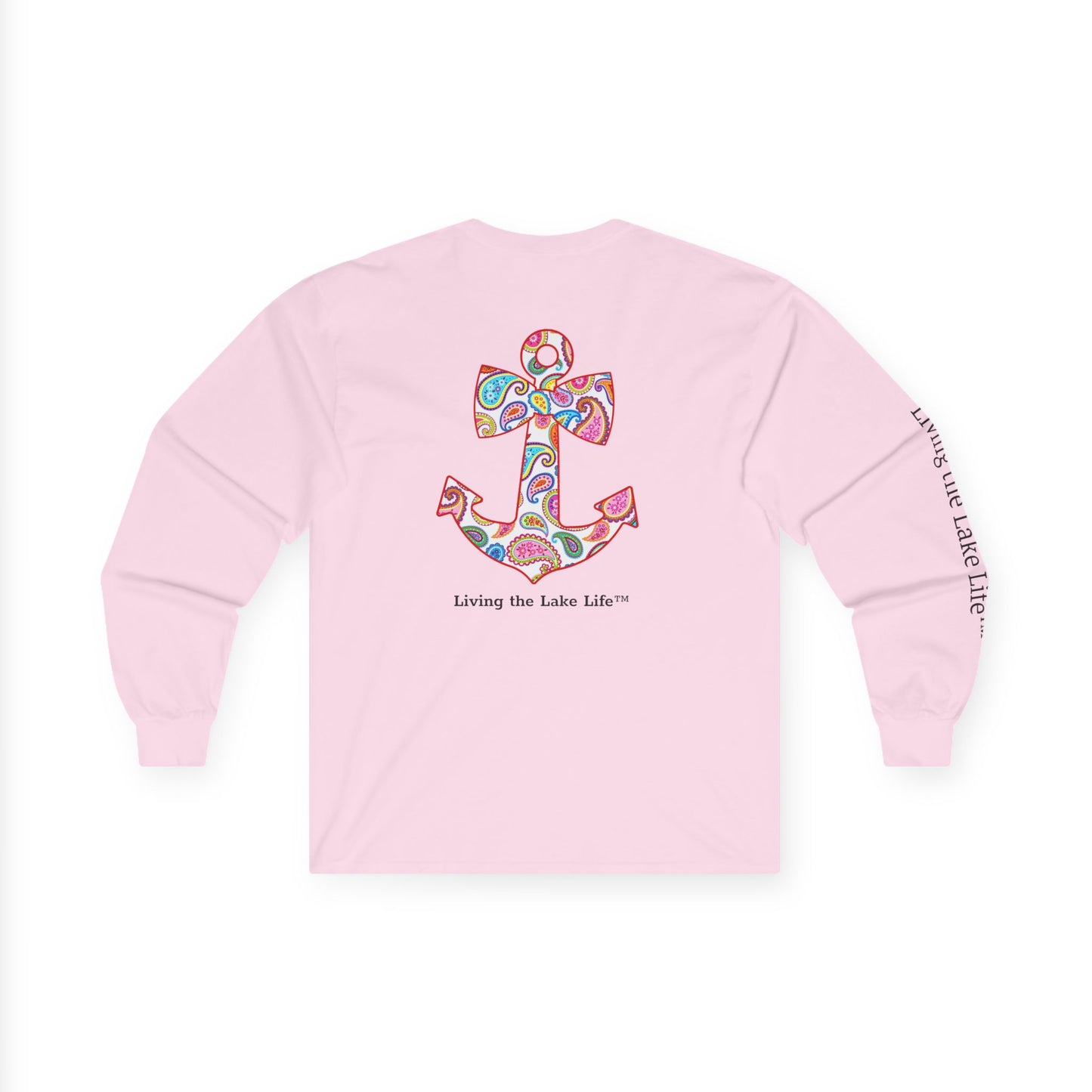 Sweet Anchor Living the Lake Life™ - Customizable - Long Sleeve Tee by Pontoon Girl® in Light Colors