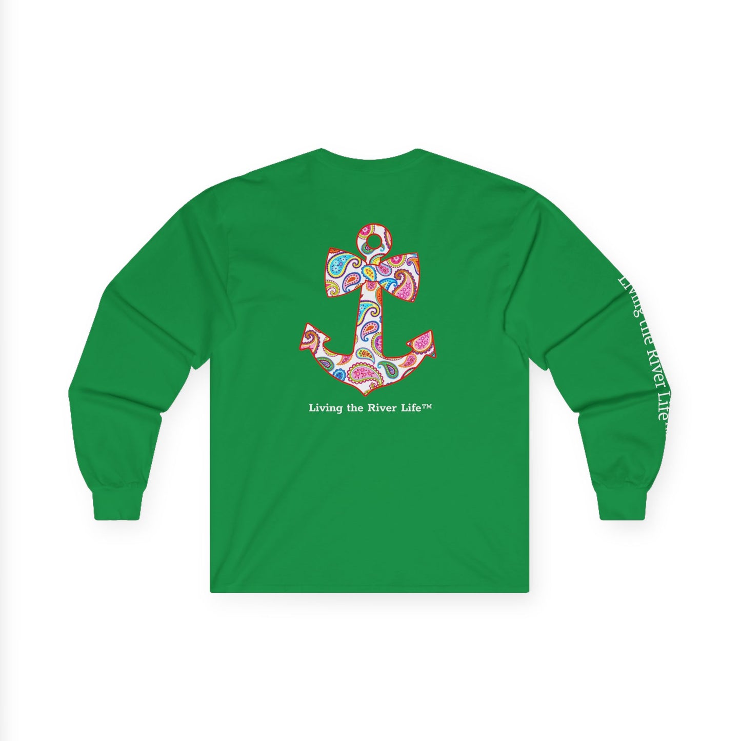 Sweet Anchor - Living the River Life™ - Customizable - Long Sleeve Tee by Pontoon Girl® in Dark Colors