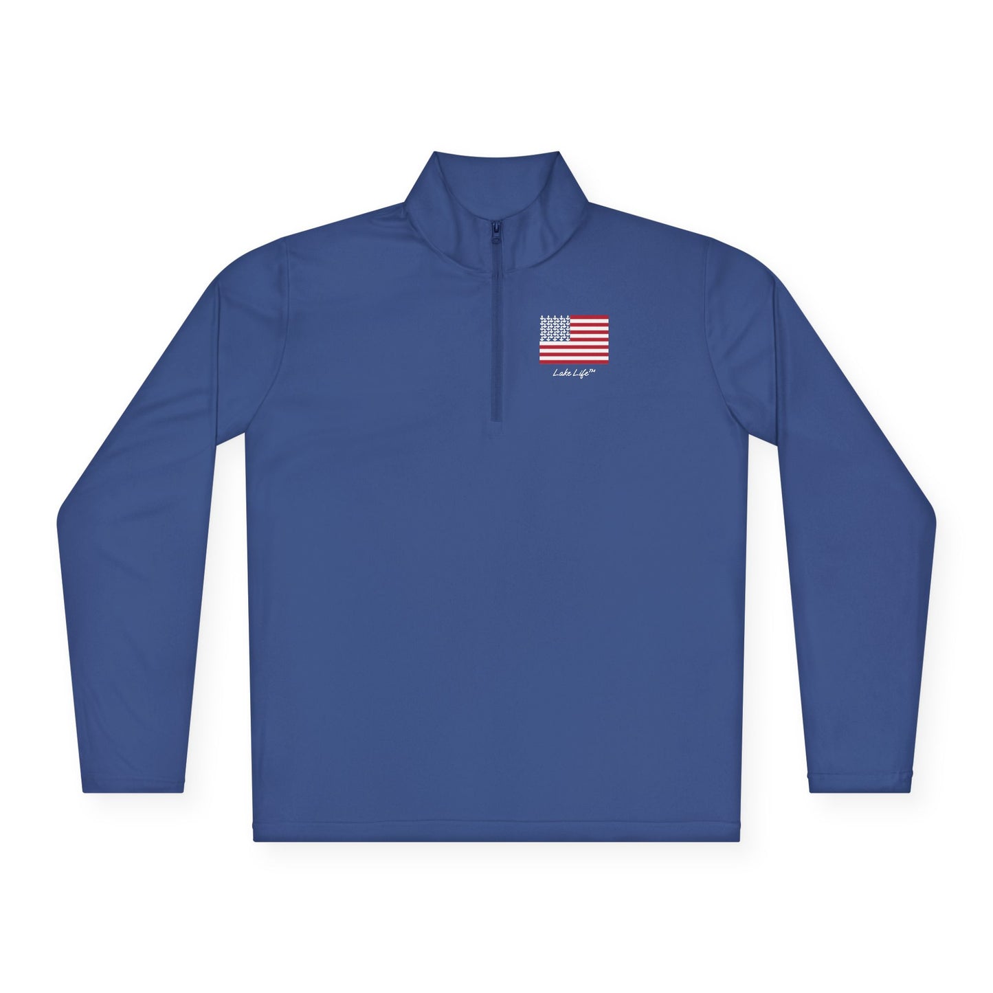 Anchors and Stripes Lake Life™ Unisex Quarter-Zip Pullover by Pontoon Girl®