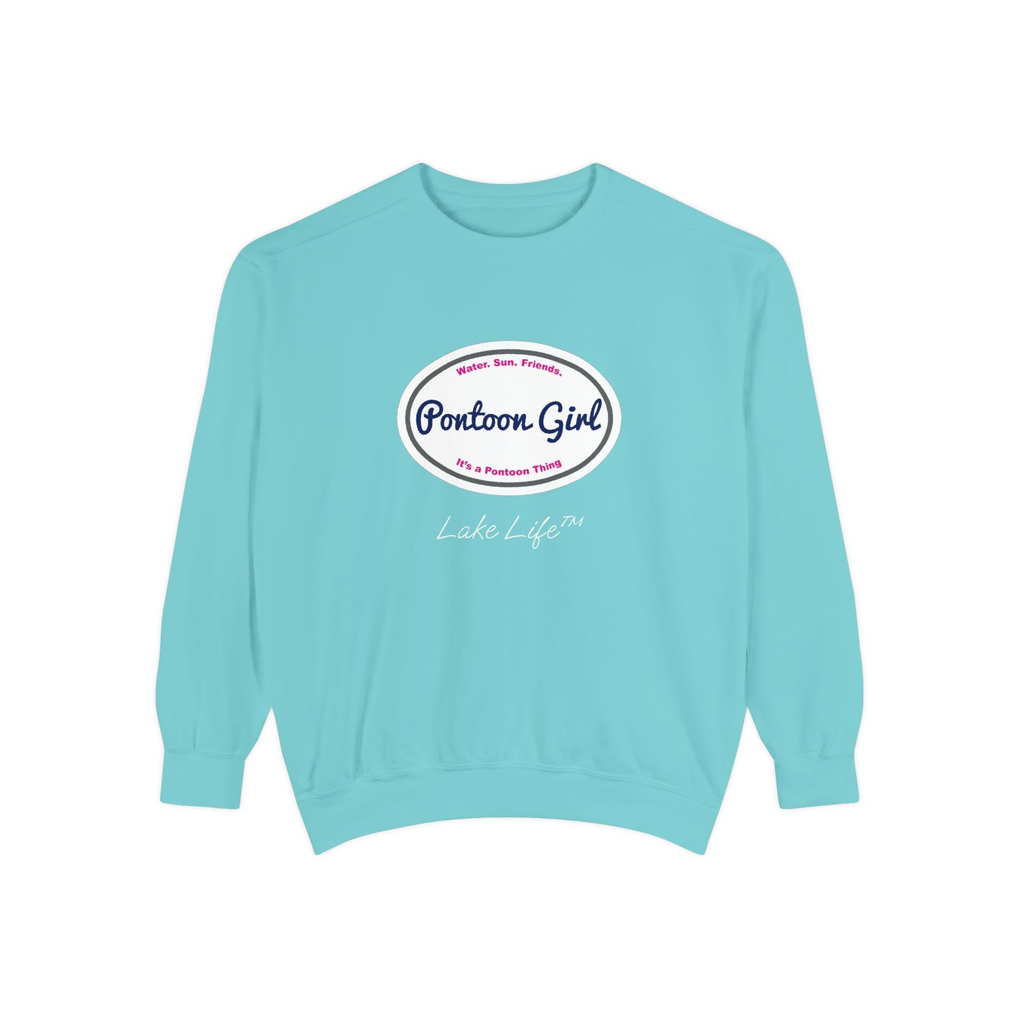 Pontoon Girl Logo Lake Life™ Crew Neck Sweatshirt by Pontoon Girl®
