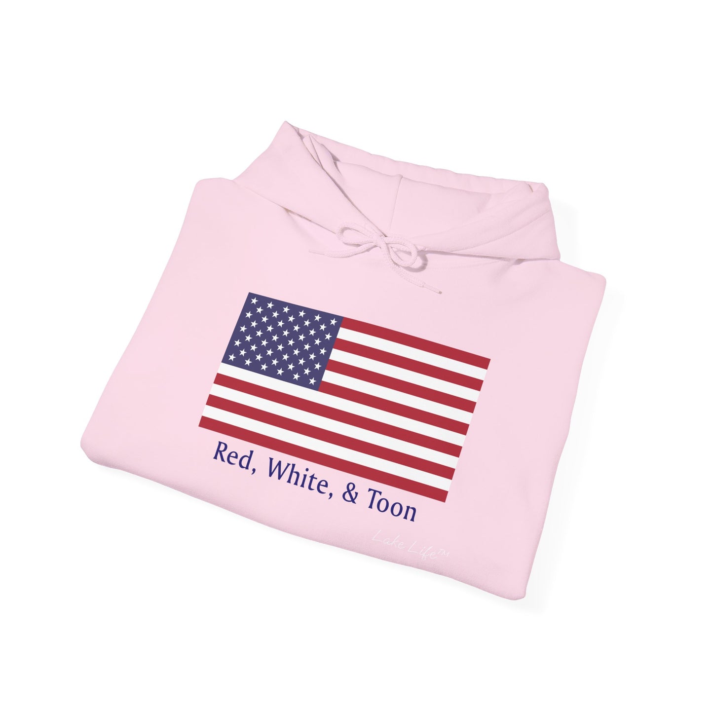 Red White and Toon™ Classic Lake Life™ Hooded Sweatshirt by Pontoon Girl®