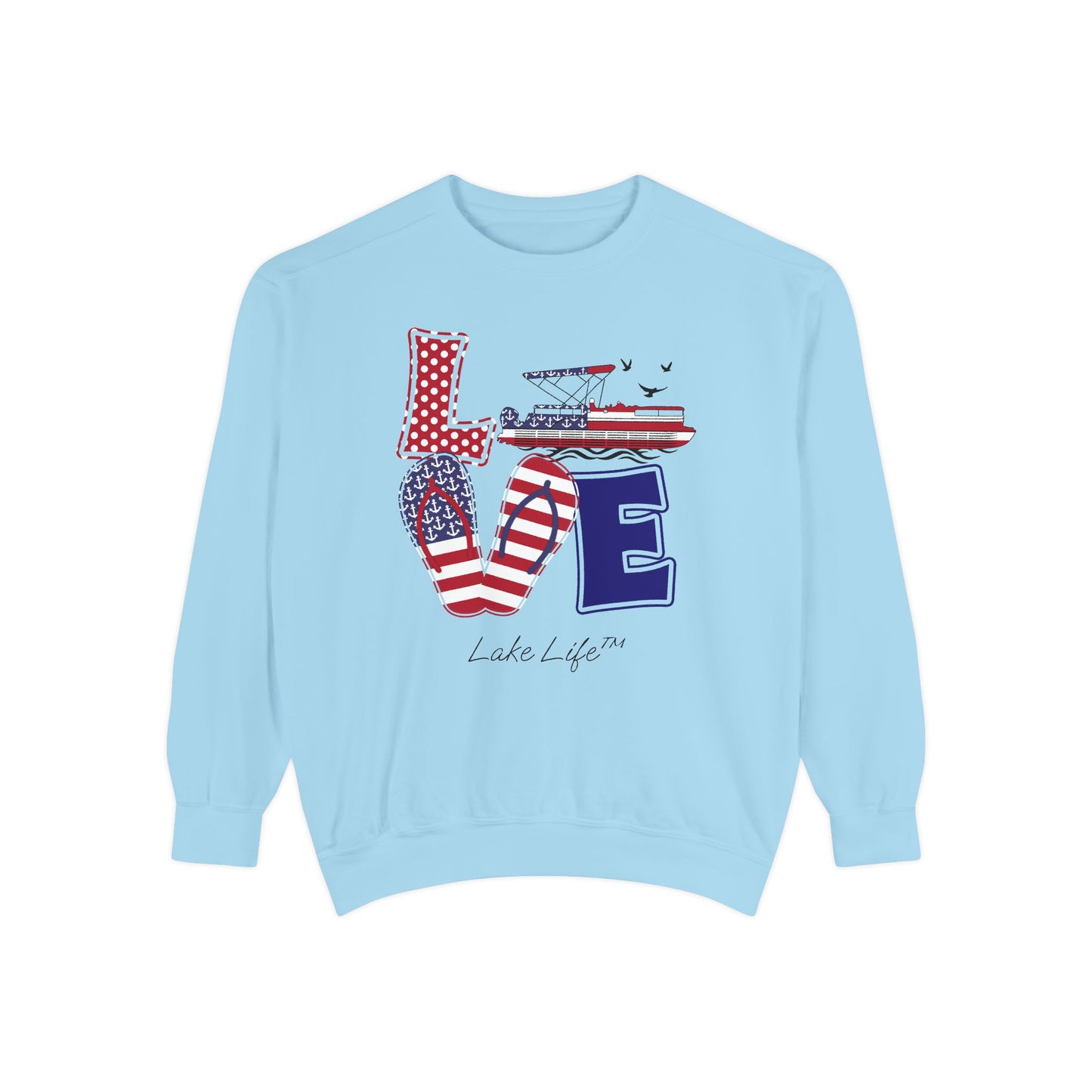Flip Flop Love Lake Life™ Crew Neck Sweatshirt by Pontoon Girl®