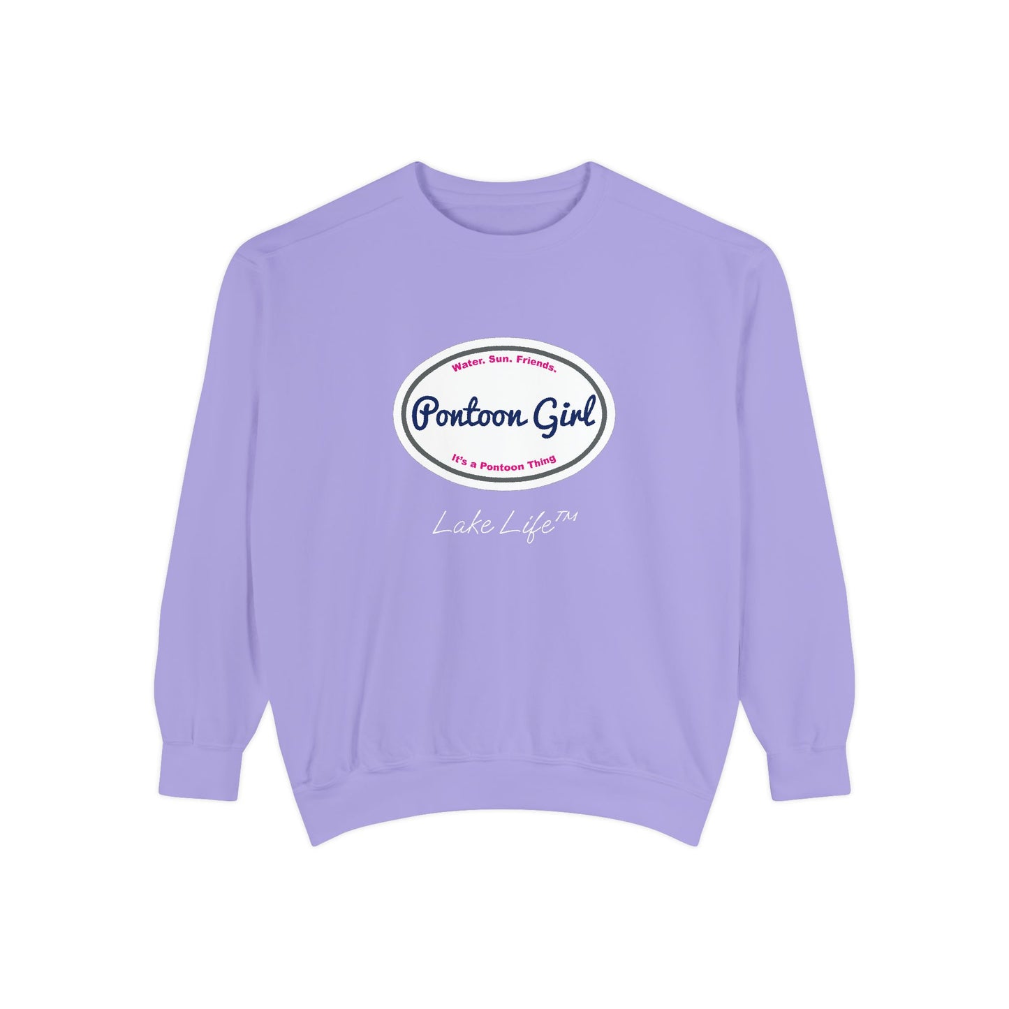 Pontoon Girl Logo Lake Life™ Crew Neck Sweatshirt by Pontoon Girl®