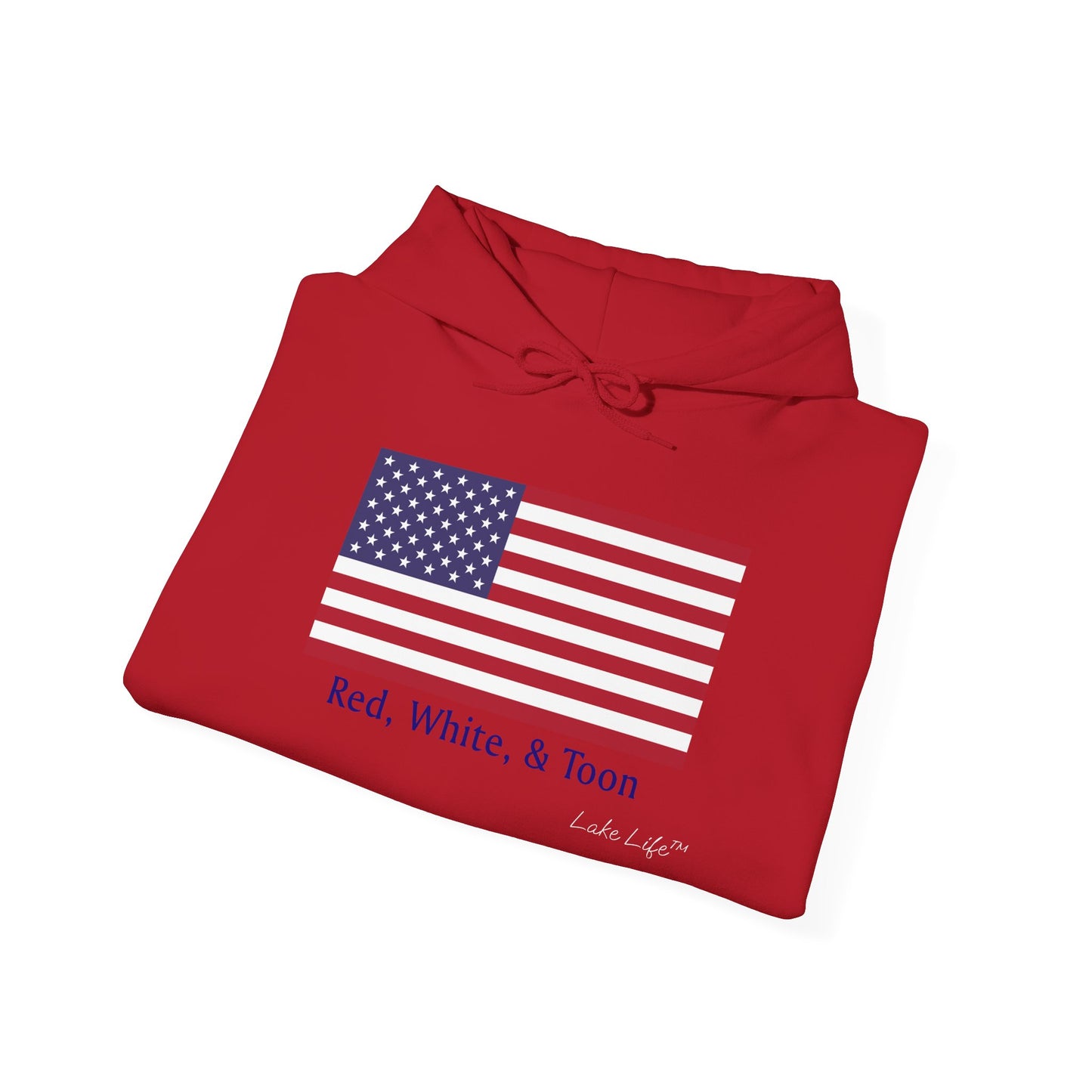 Red White and Toon™ Classic Lake Life™ Hooded Sweatshirt by Pontoon Girl®