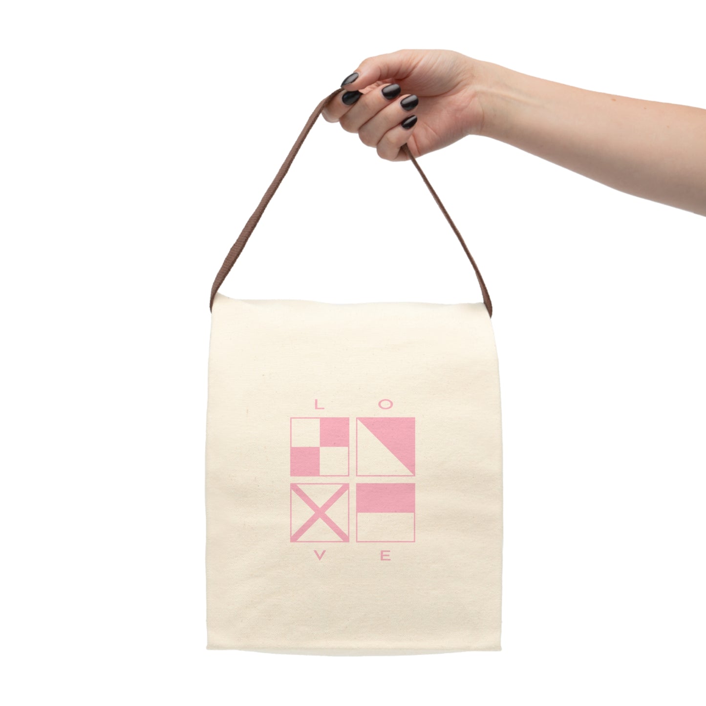 Nautical Love Code Flags Canvas Lunch Bag With Strap by Pontoon Girl®