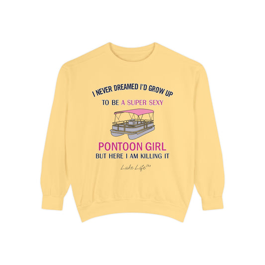 Super Sexy Pontoon Girl Lake Life™ Crew Neck Sweatshirt by Pontoon Girl®