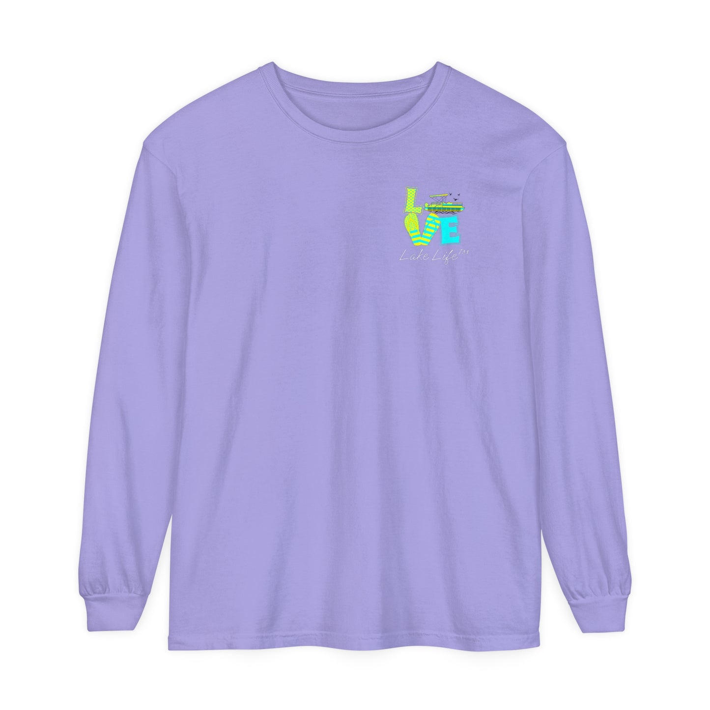 Lake Life™ Bright Flip Flop Love Unisex Garment-dyed Long Sleeve T-Shirt by Pontoon Girl®