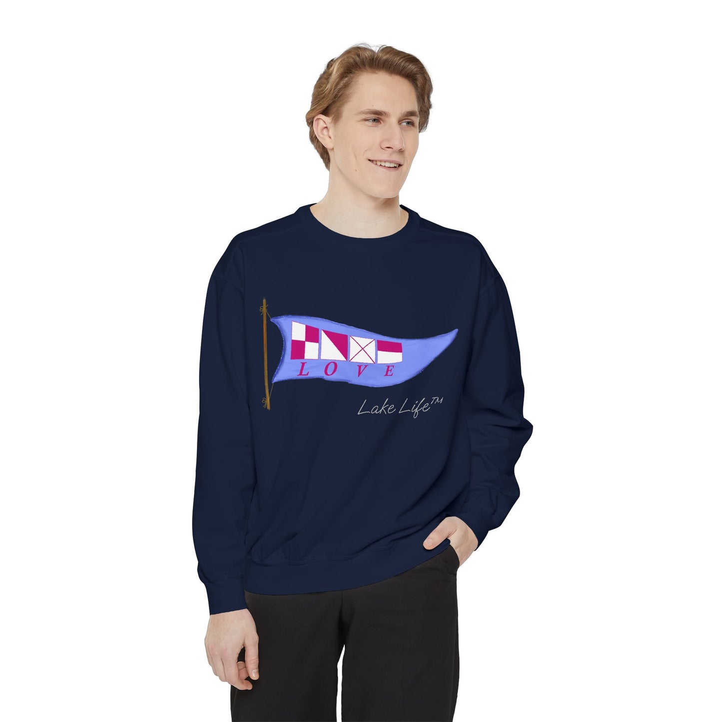 Nautical Love Lake Life™ Crew Neck Sweatshirt by Pontoon Girl®