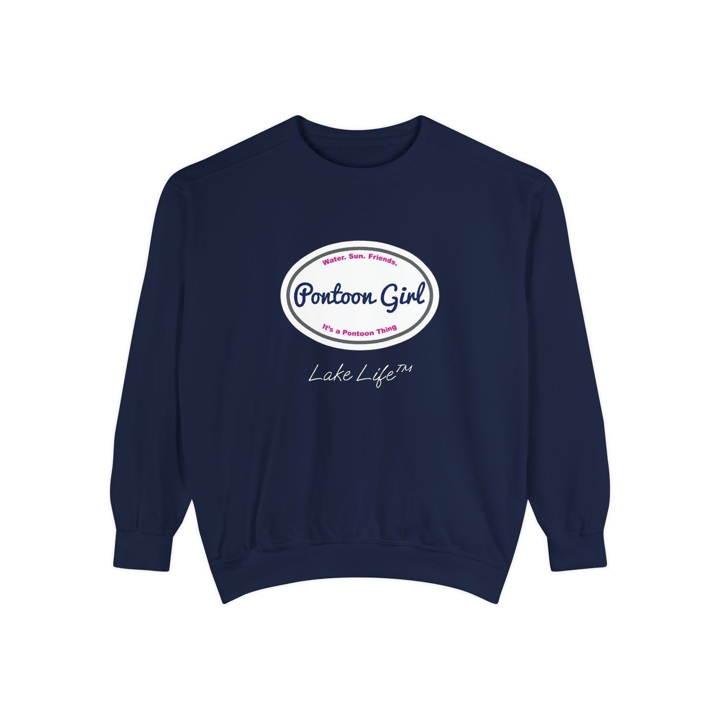 Pontoon Girl Logo Lake Life™ Crew Neck Sweatshirt by Pontoon Girl®