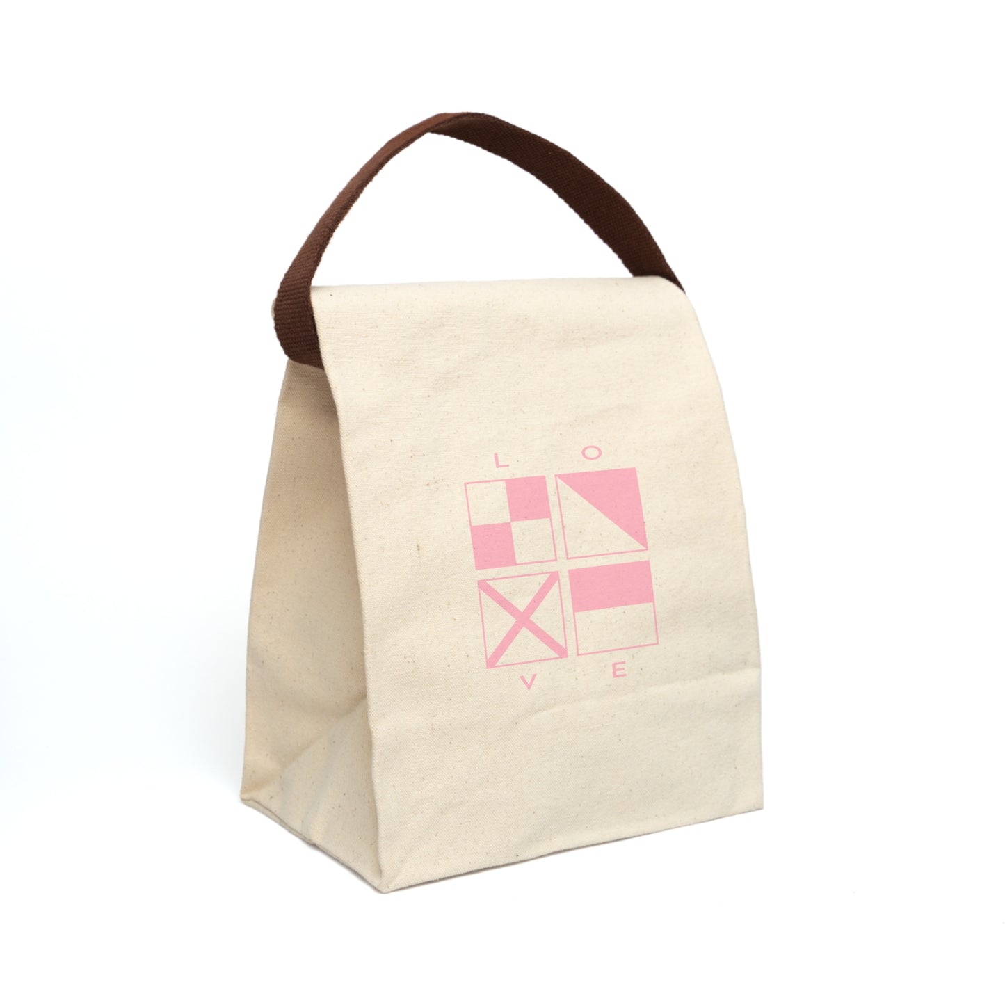 Nautical Love Code Flags Canvas Lunch Bag With Strap by Pontoon Girl®