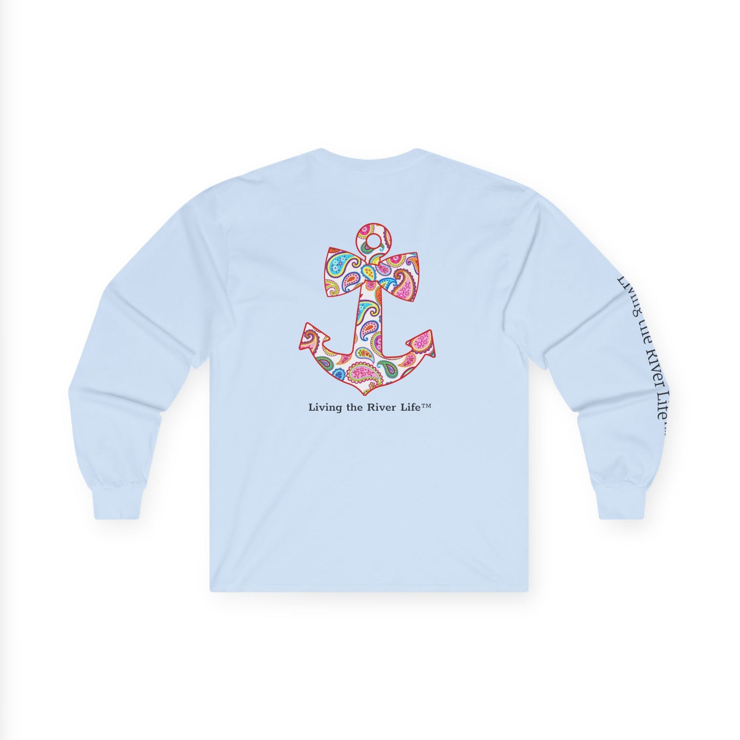 Sweet Anchor Living the River Life™ - Customizable - Long Sleeve Tee by Pontoon Girl® in Light Colors