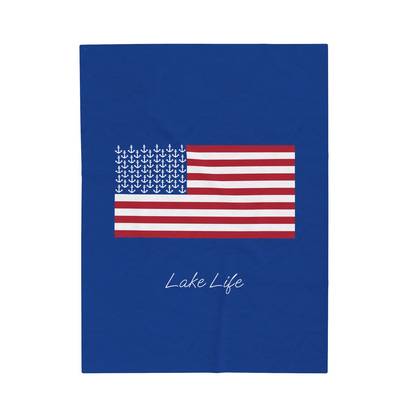 Anchors and Stripes Lake Life™ Plush Blanket by PontoonGirl®