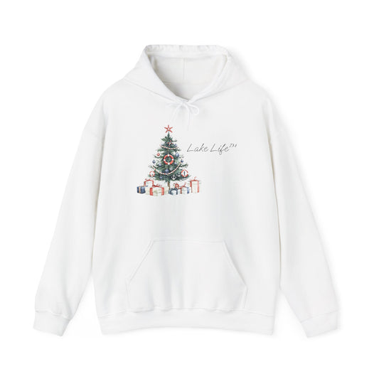Nautical Christmas Tree Lake Life™ Hooded Sweatshirt by Pontoon Girl®