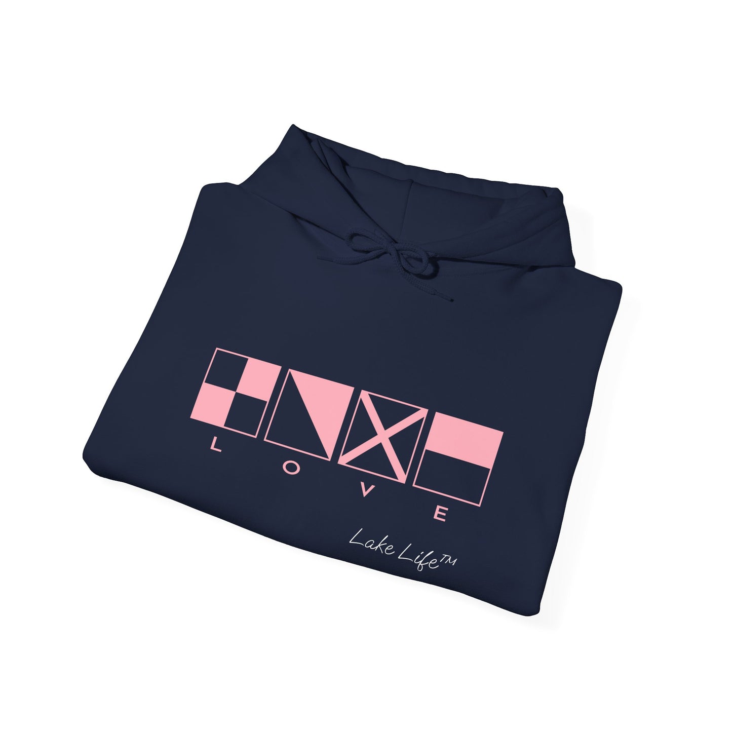 Nautical Love Code Flags Lake Life™ Hooded Sweatshirt by Pontoon Girl®