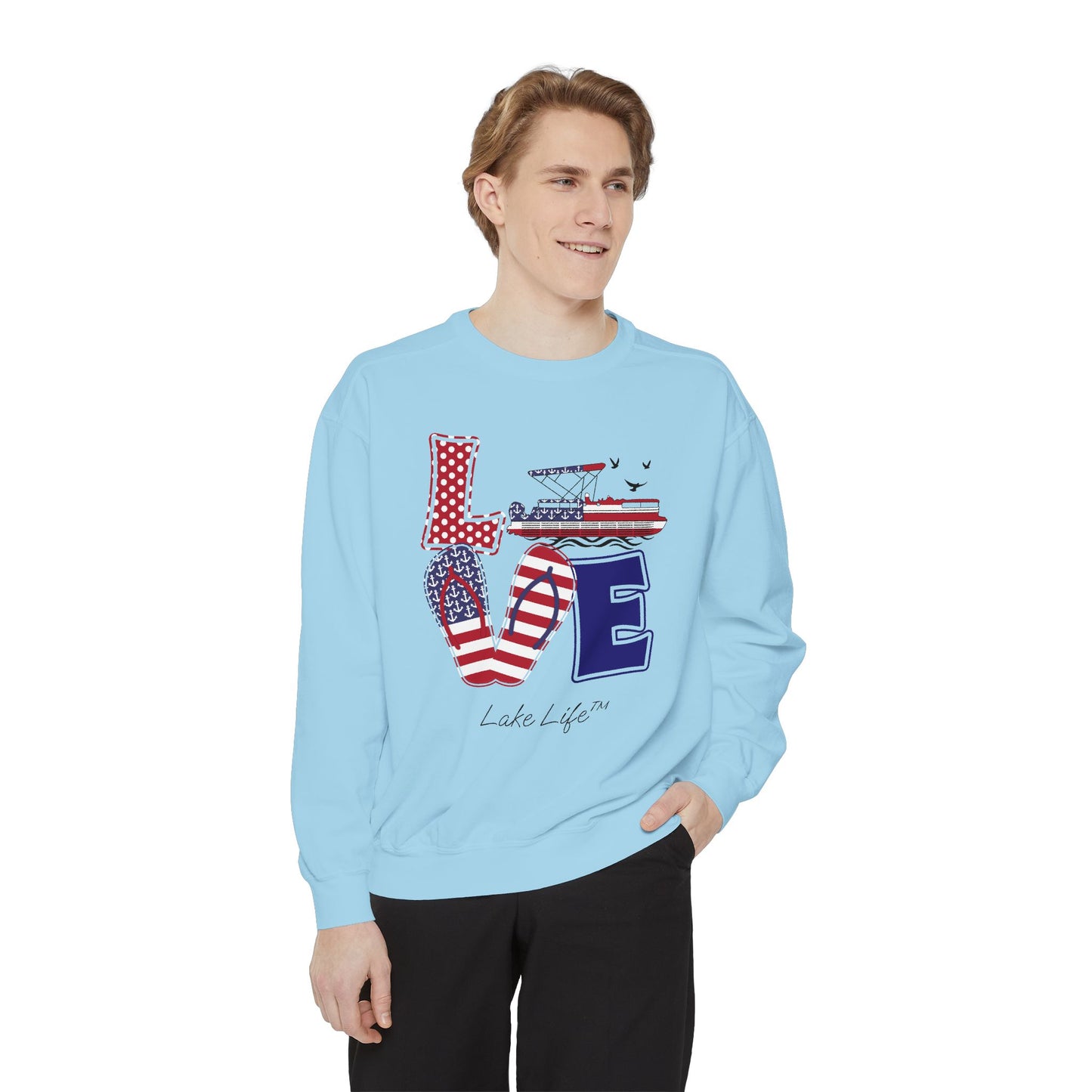 Flip Flop Love Lake Life™ Crew Neck Sweatshirt by Pontoon Girl®