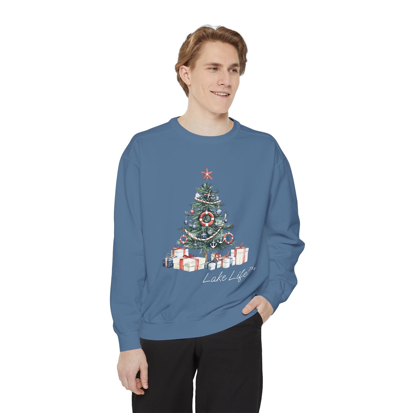 Nautical Christmas Tree Lake Life™ Sweatshirt by Pontoon Girl®