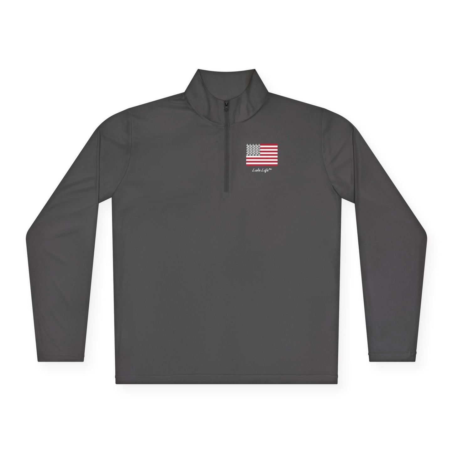 Anchors and Stripes Lake Life™ Unisex Quarter-Zip Pullover by Pontoon Girl®